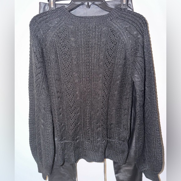 Black Women's Sweater and Faux Leather Pants - Picture 4 of 4